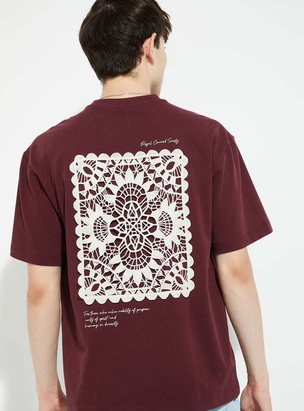 URB_N Men Applique Oversized T-shirt