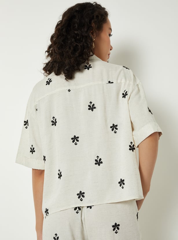 Women Embrodiered Motif Shirt