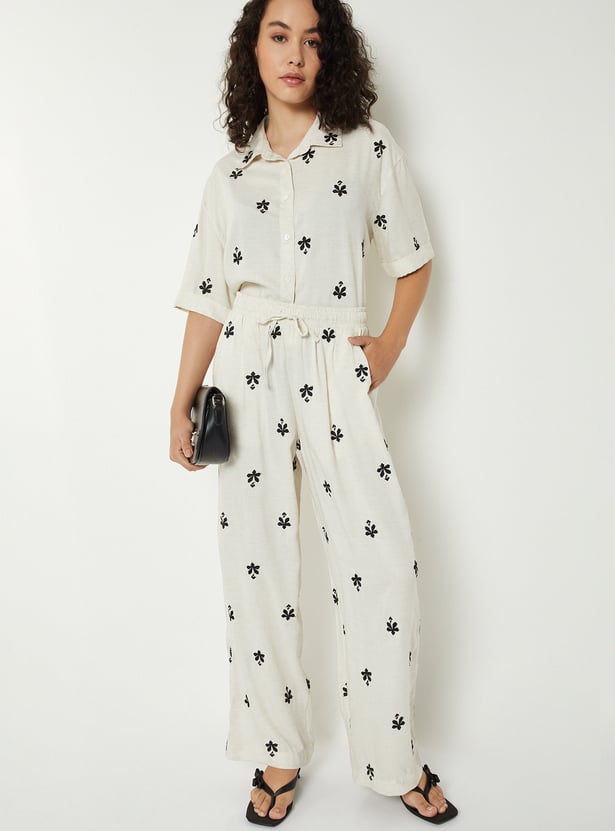 Women Embrodiered Motif Shirt