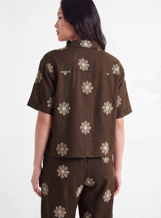 Women Embrodiered Motif Shirt
