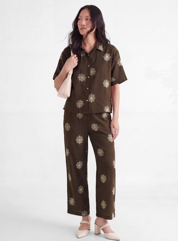 Women Embrodiered Motif Shirt