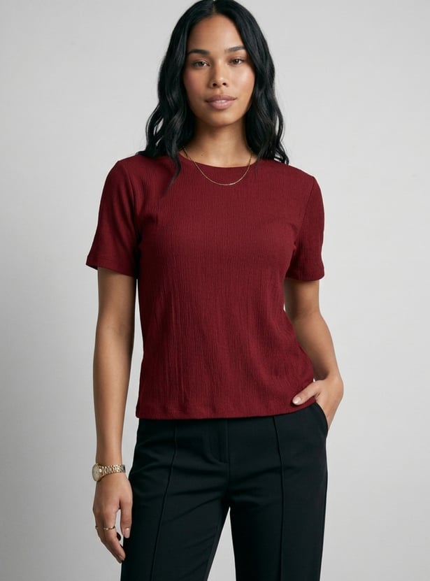 Women Textured T-shirt