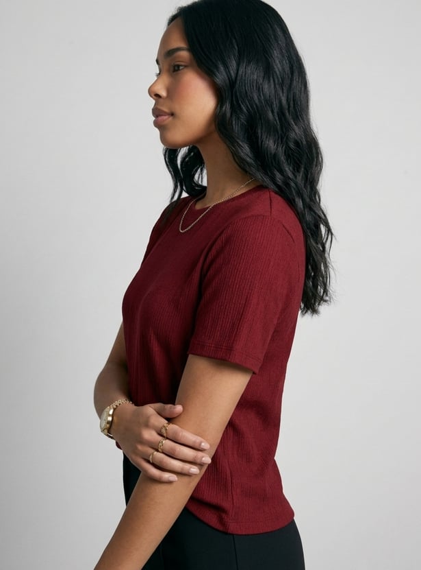 Women Textured T-shirt