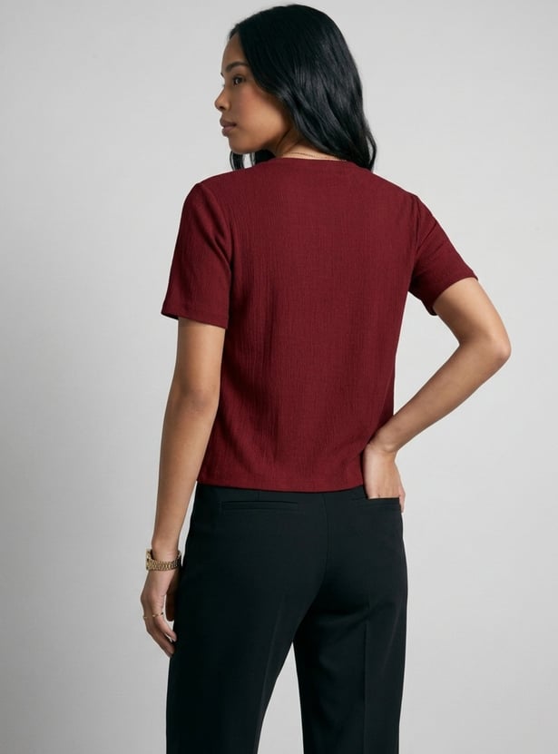 Women Textured T-shirt