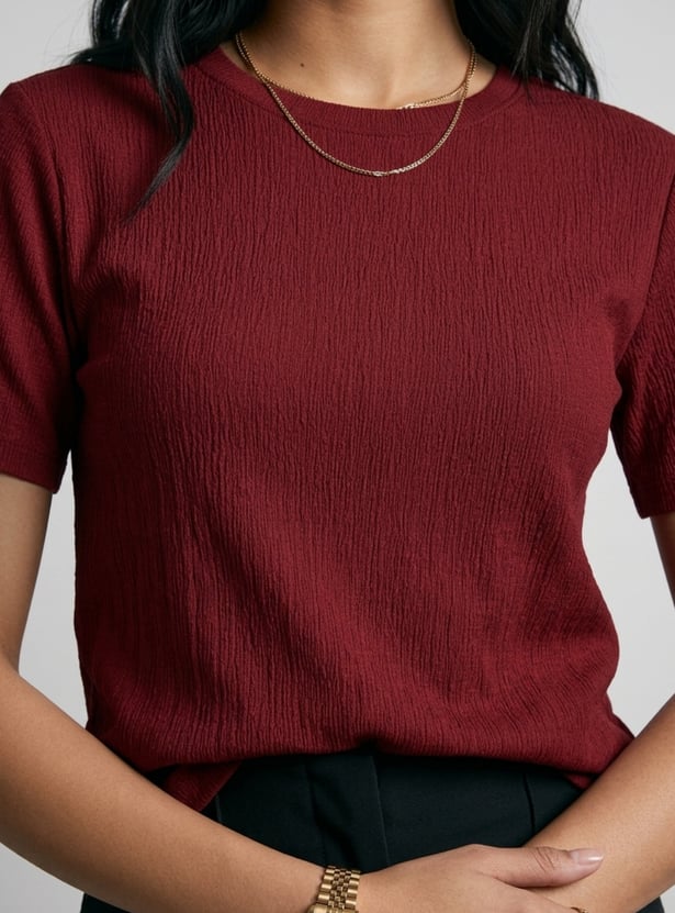 Women Textured T-shirt