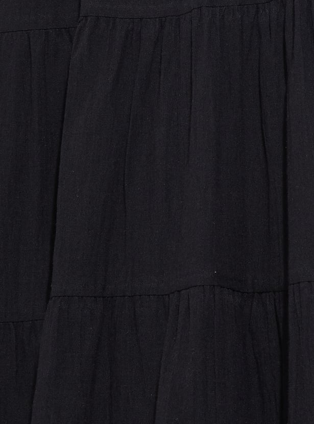 URB_N Women Solid Tiered Skirt