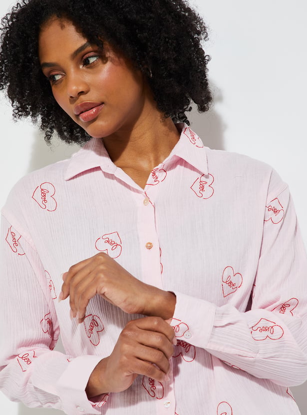 URB_N Women Embroidered Shirt