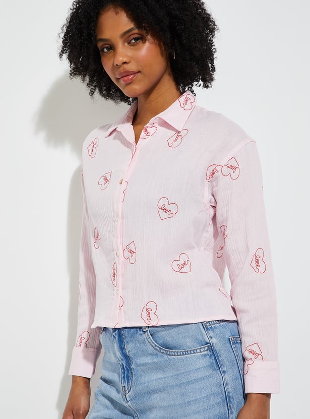URB_N Women Embroidered Shirt