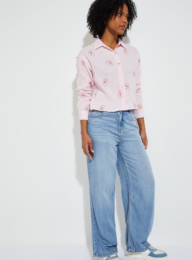URB_N Women Embroidered Shirt