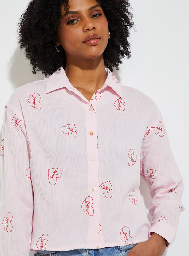 URB_N Women Embroidered Shirt
