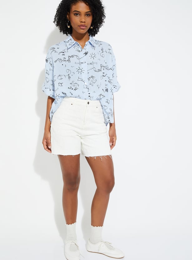 ALAYA F x URB_N Women Printed Oversized Shirt