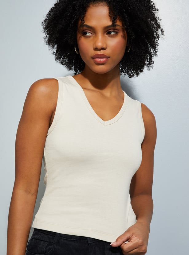 URB_N Women Ribbed Sleeveless Top