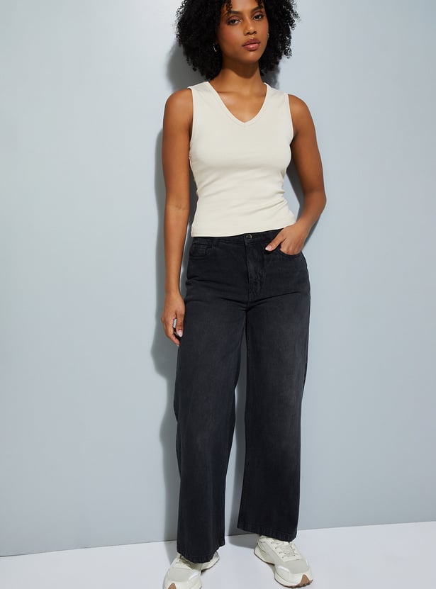 URB_N Women Ribbed Sleeveless Top