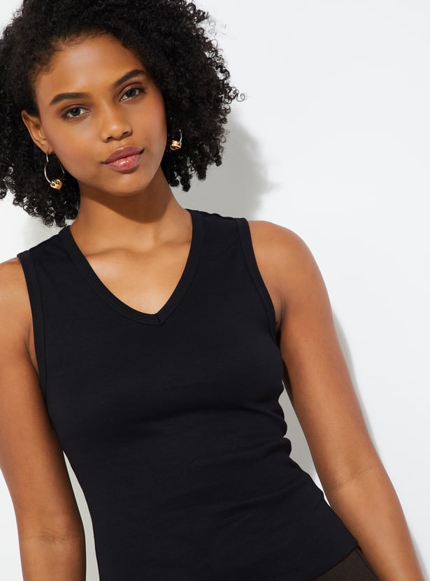 URB_N Women Ribbed Sleeveless Top