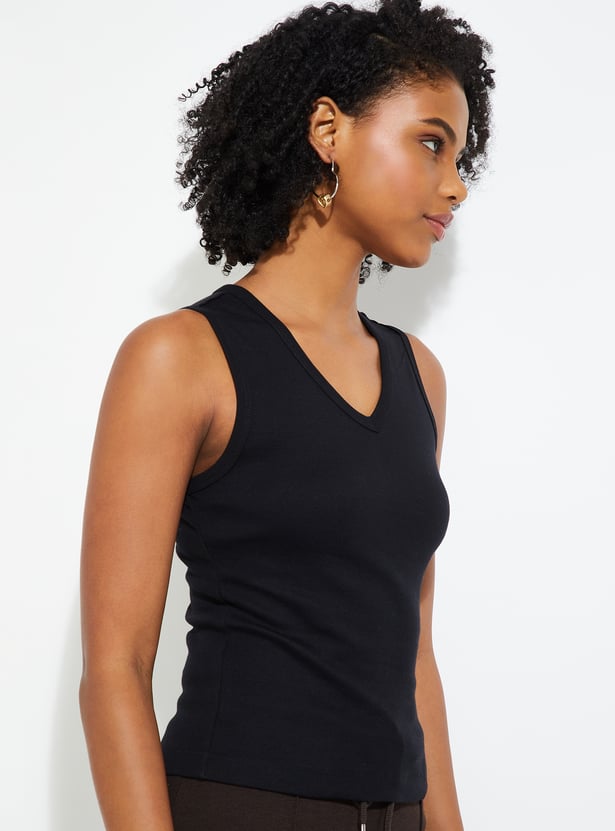 URB_N Women Ribbed Sleeveless Top