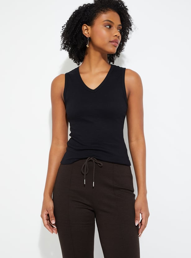 URB_N Women Ribbed Sleeveless Top