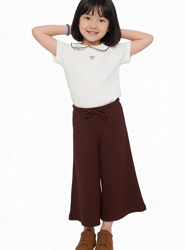 Girls Textured Trousers
