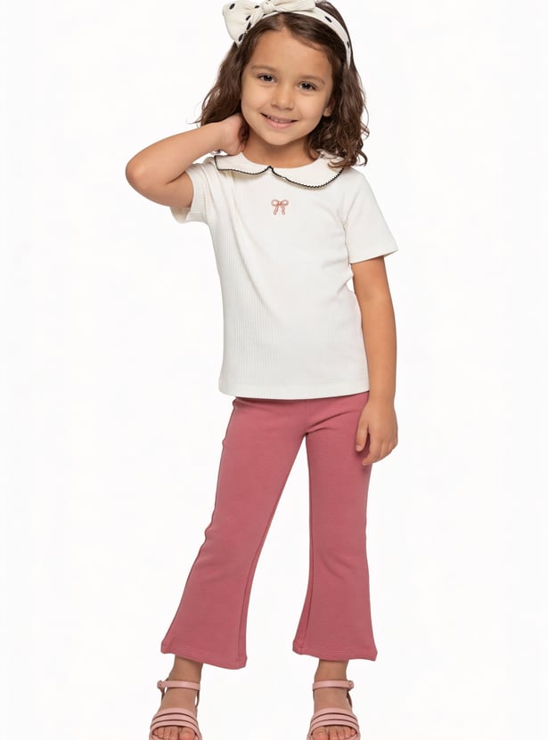 Girls Knit Flared Track Pants