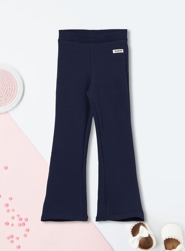 Girls Solid Flared Track Pants
