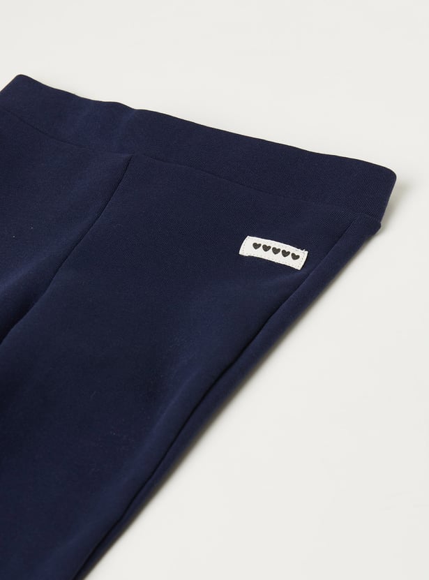 Girls Solid Flared Track Pants