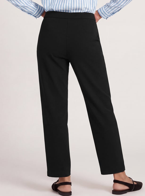 Women Pintuck Tapered Fit Trousers