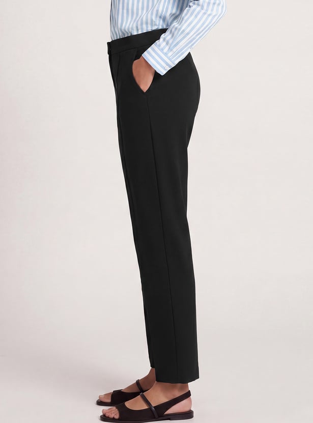 Women Pintuck Tapered Fit Trousers