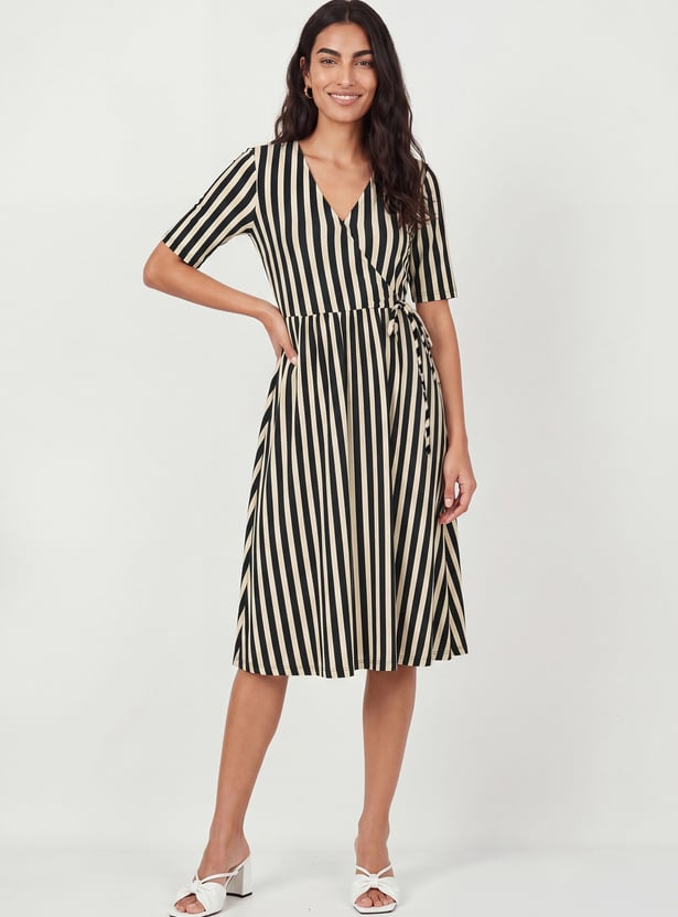 Women Wrap Midi Dress