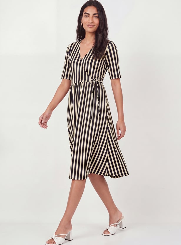 Women Wrap Midi Dress