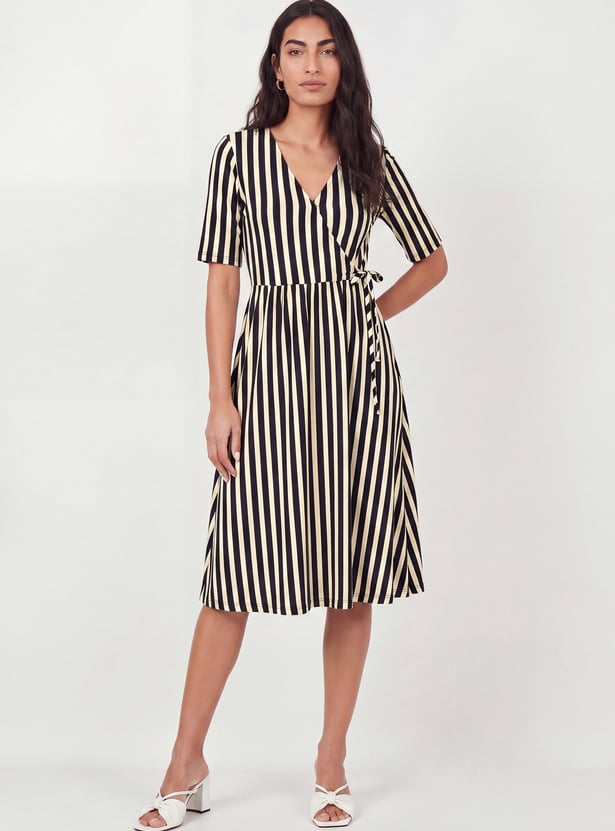 Women Wrap Midi Dress