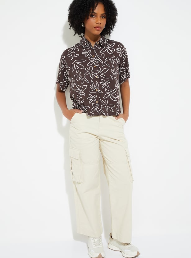 URB_N Women Printed Boxy Fit Shirt