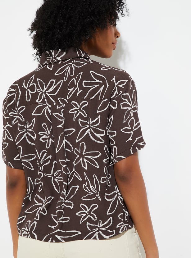 URB_N Women Printed Boxy Fit Shirt