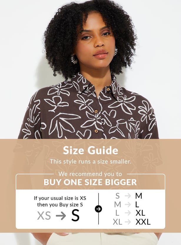 URB_N Women Printed Boxy Fit Shirt