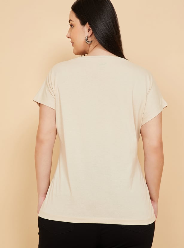 Women Embroidered Panel T-shirt