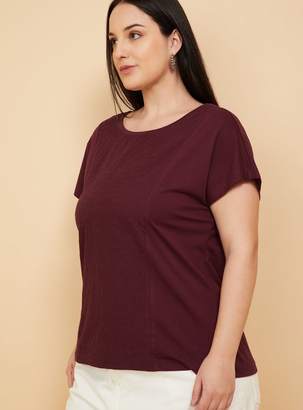 Women Embroidered Panel T-shirt