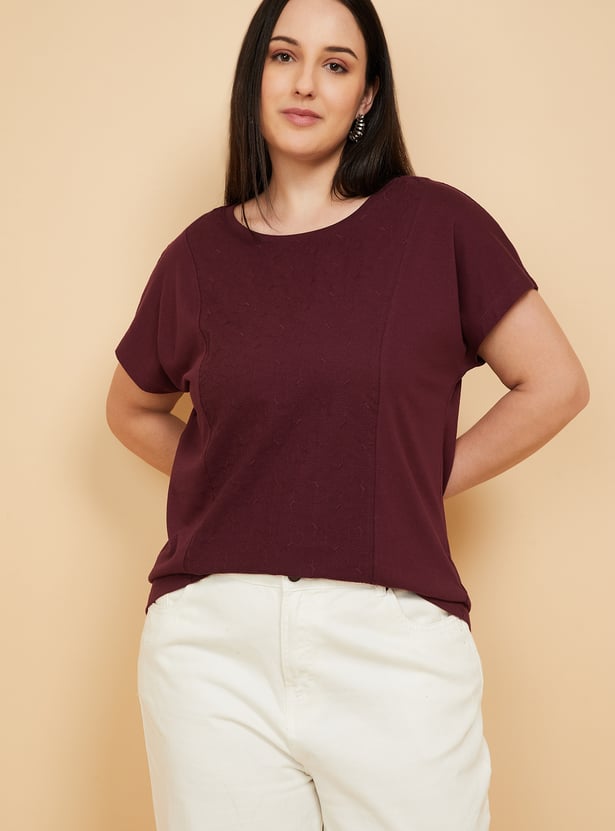 Women Embroidered Panel T-shirt