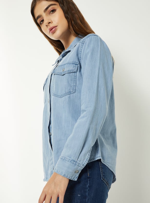 Women Regular Fit Denim Shirt