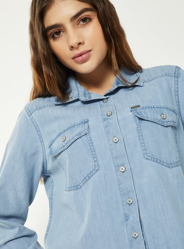 Women Regular Fit Denim Shirt