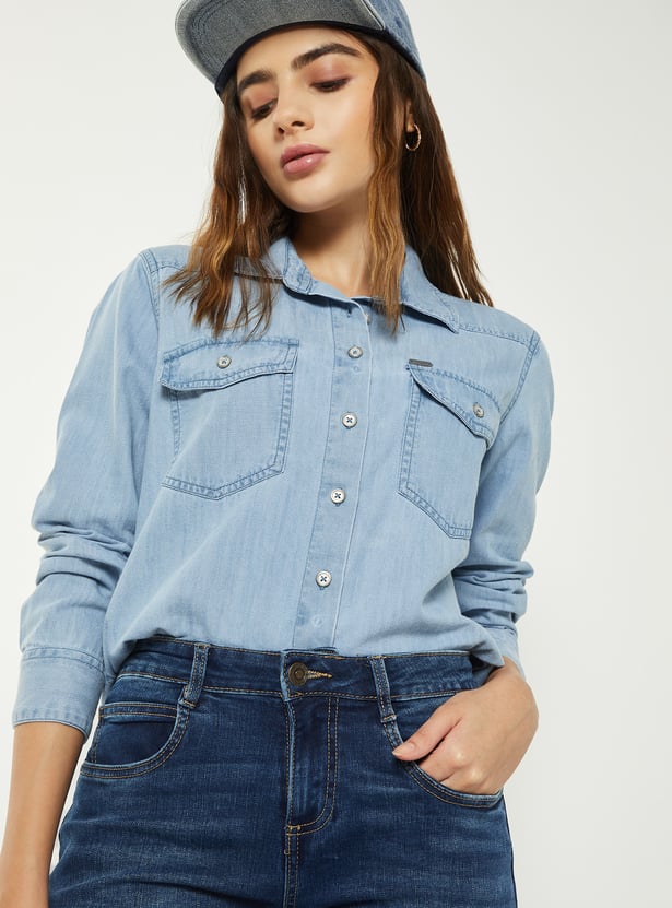 Women Regular Fit Denim Shirt