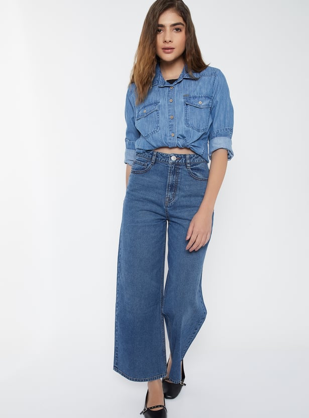 Women Regular Fit Denim Shirt