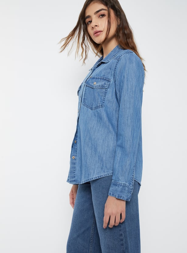 Women Regular Fit Denim Shirt