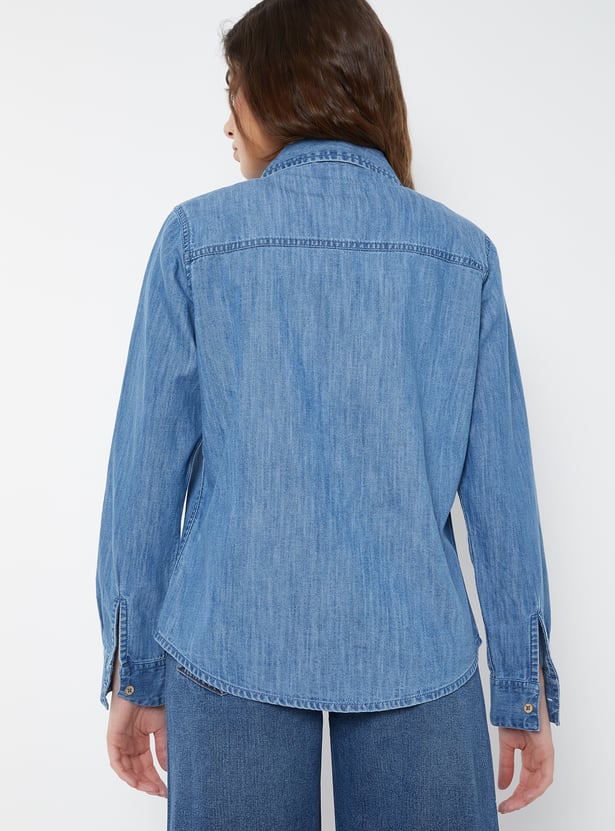 Women Regular Fit Denim Shirt