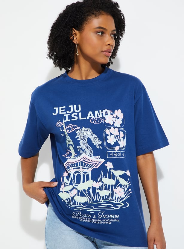 URB_N Women Oversized Printed T-shirt
