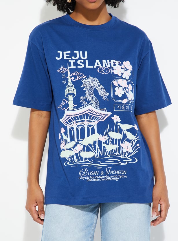 URB_N Women Oversized Printed T-shirt