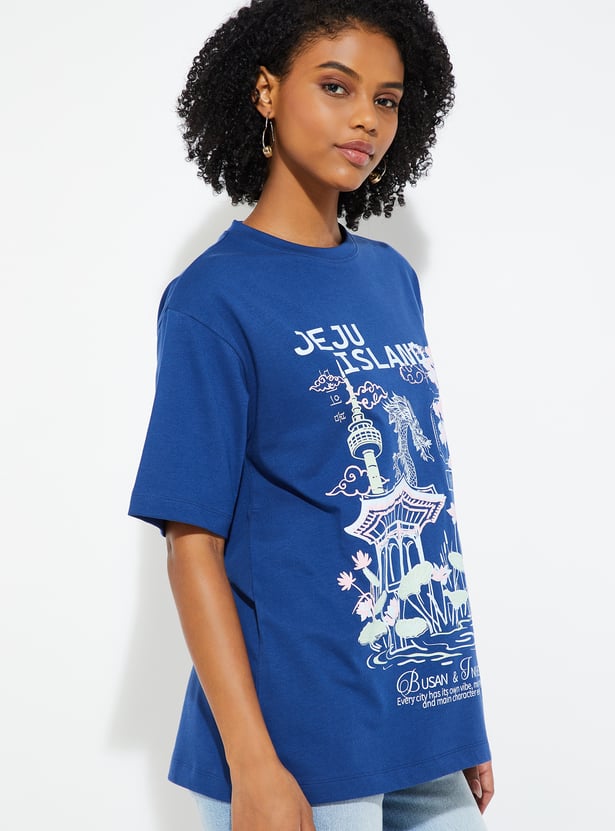 URB_N Women Oversized Printed T-shirt