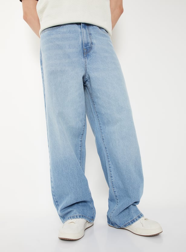 Men Washed Baggy Fit Jeans