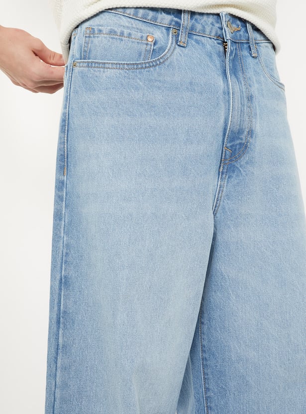 Men Washed Baggy Fit Jeans