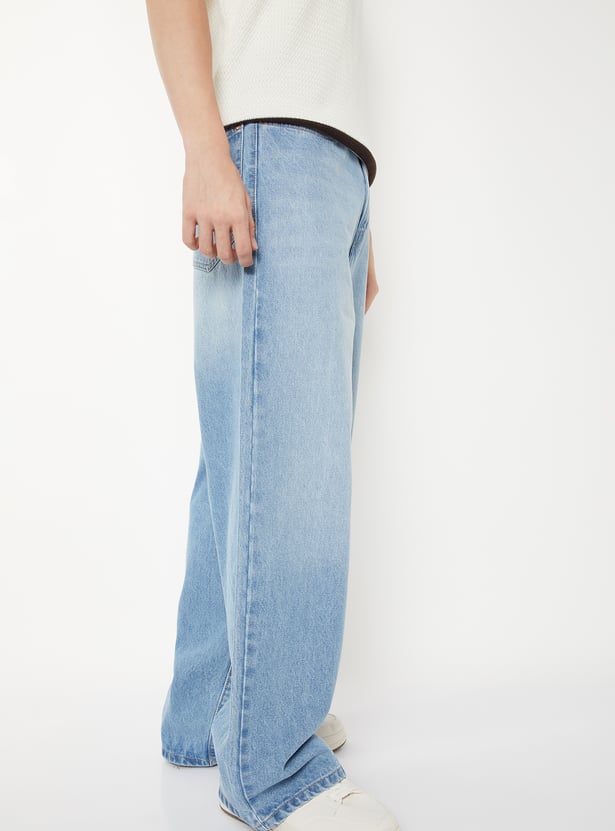 Men Washed Baggy Fit Jeans