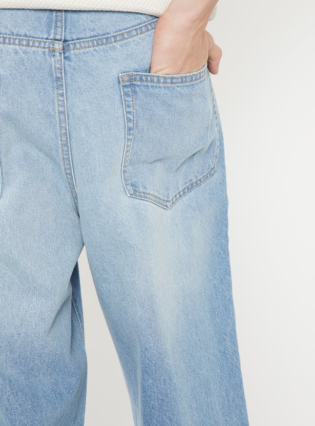 Men Washed Baggy Fit Jeans