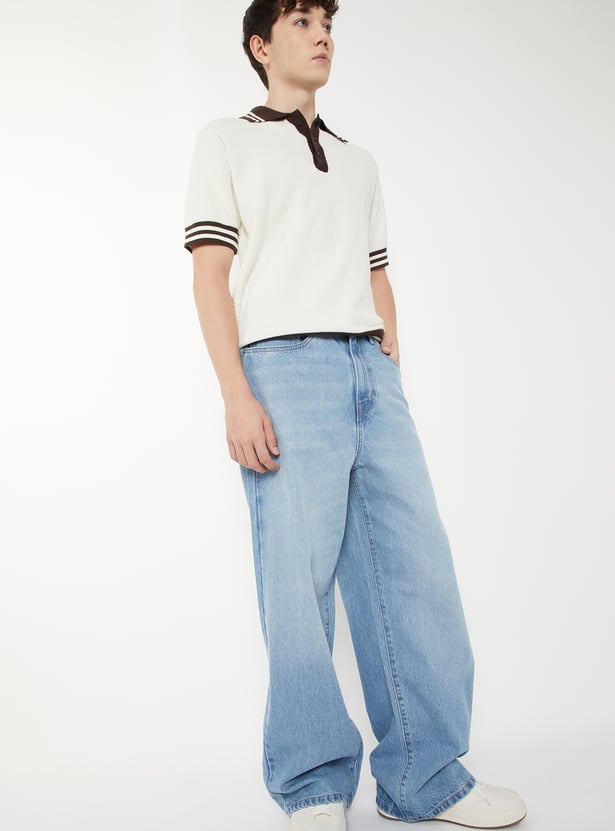 Men Washed Baggy Fit Jeans