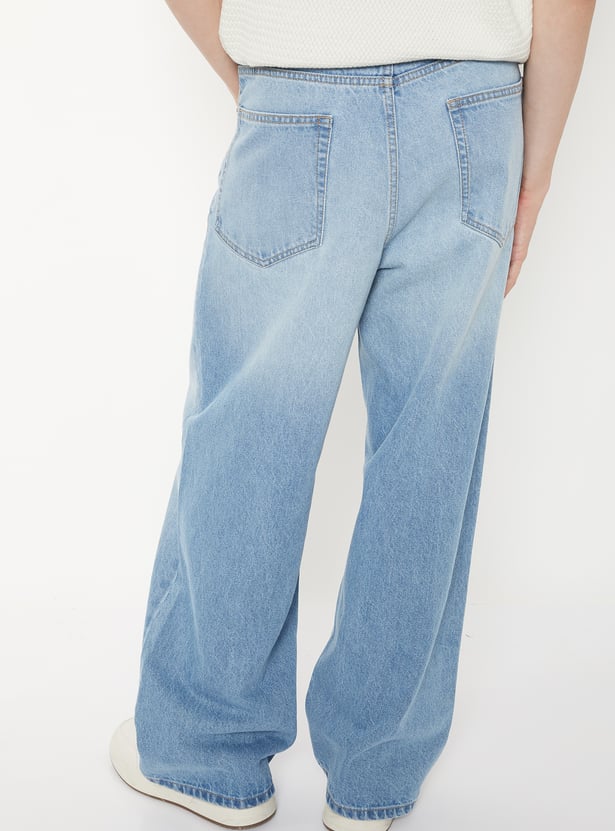 Men Washed Baggy Fit Jeans